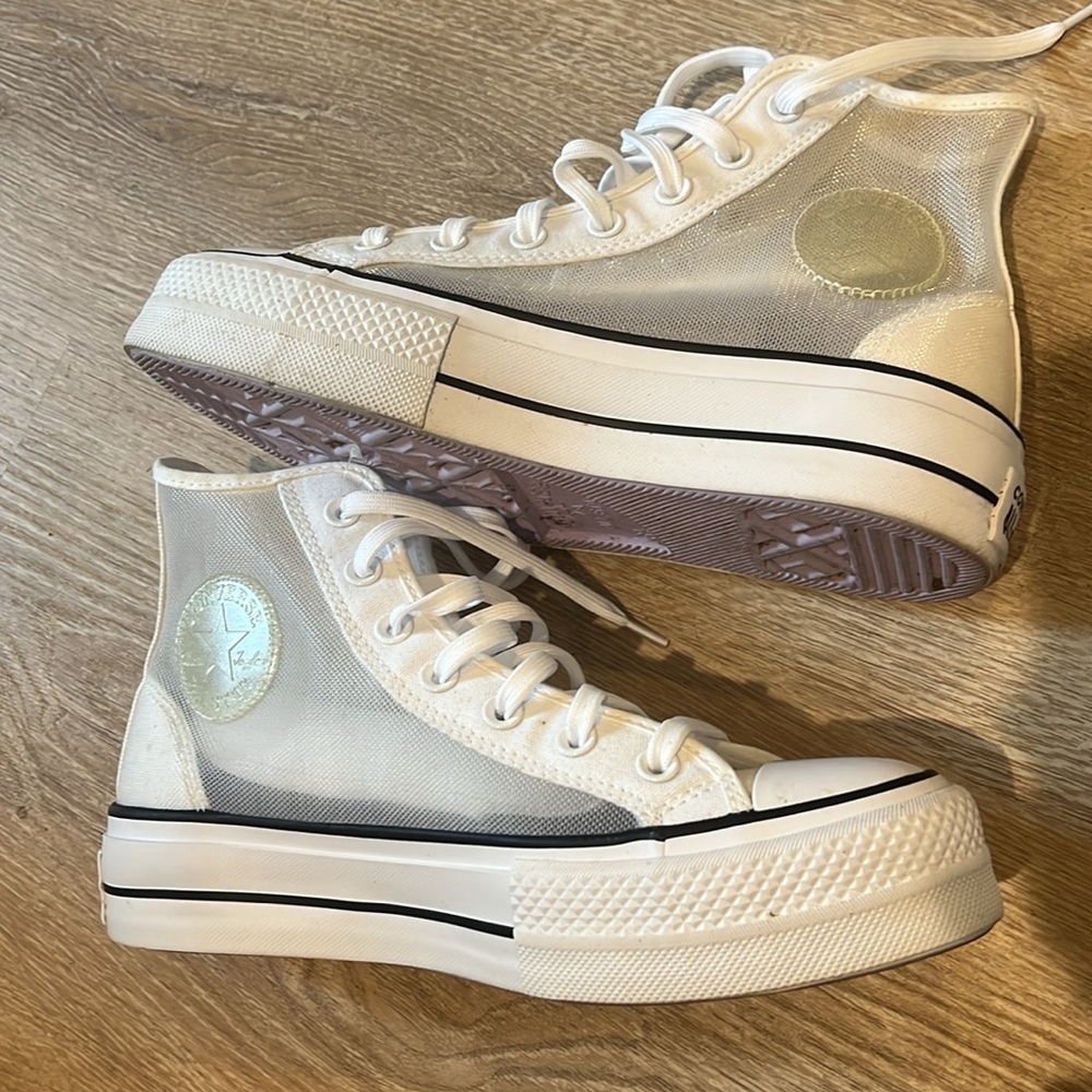 Platform Converse Chick Taylor All Star See-Through Platform White Size 8.5
